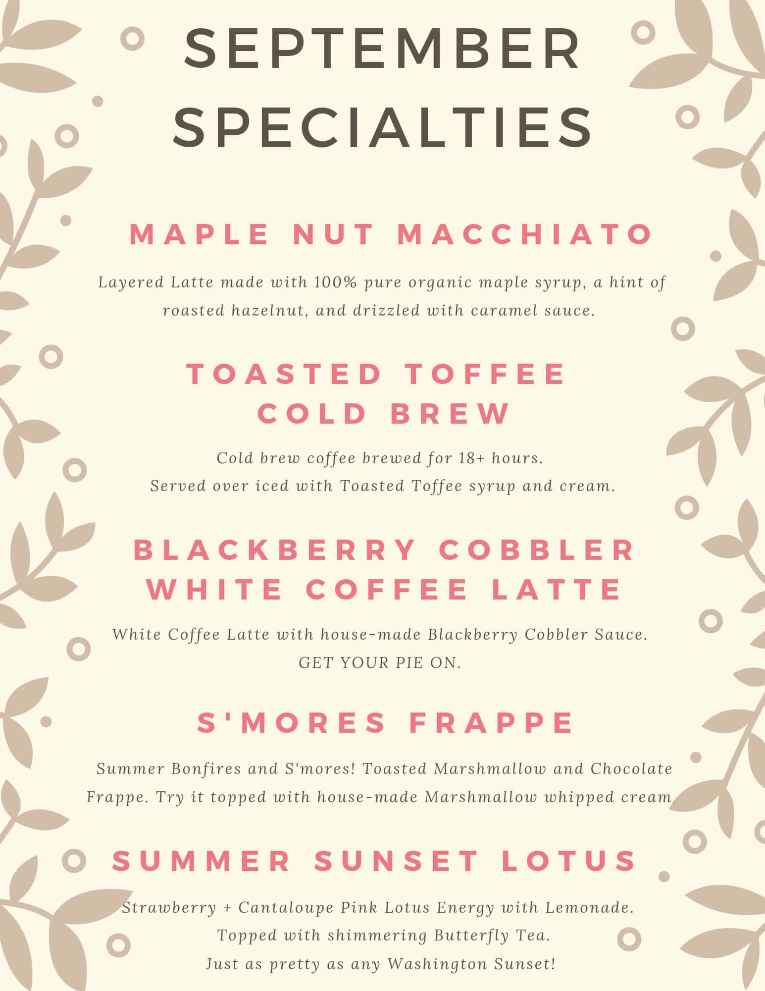 august 2020 drink specials
